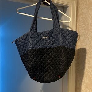 MZ Wallace Navy and Black Quilted Tote